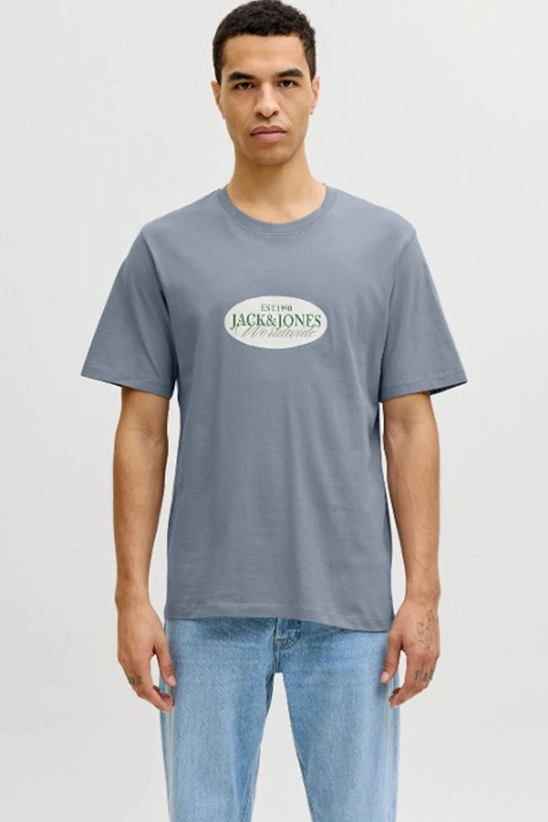 Jack&jones 12297891 0 Yaka Erkek Tshirt - Indigo