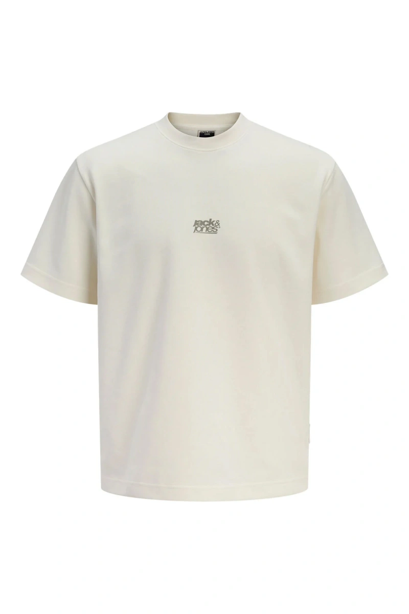 Jack&Jones 12298989 0 Yaka Erkek Tshirt - Krem
