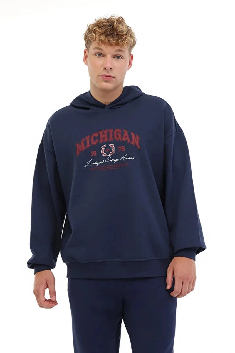 Lumberjack Ade 16blo-04 Kapsonlu Erkek Sweat - Lacivert