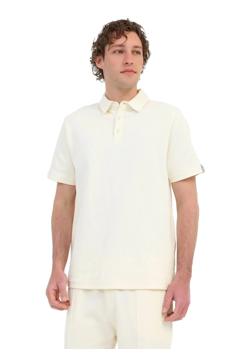 Lumberjack Boone 12bs103 Yakali Erkek Tshirt - Ekru