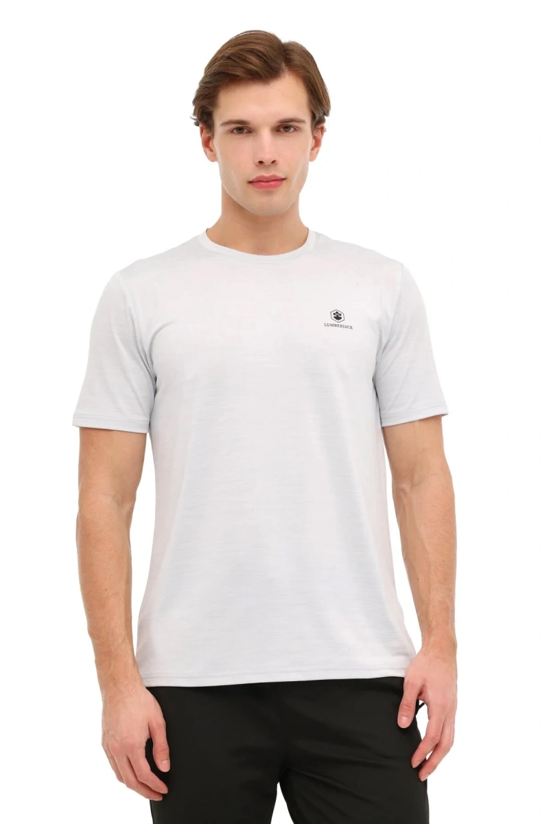 Lumberjack Ct1328 Mln 0 Yaka Erkek Tshirt - Beyaz
