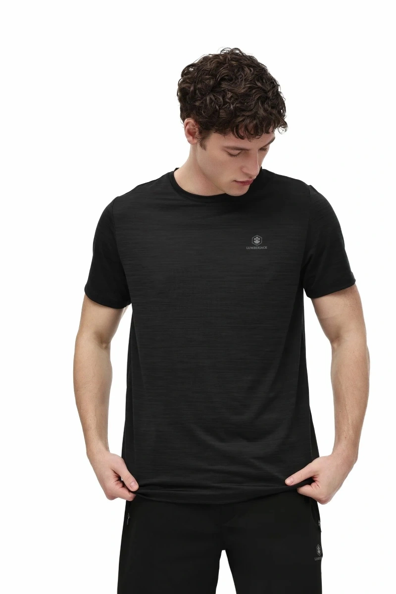 Lumberjack Ct1328 Mln 0 Yaka Erkek Tshirt - Siyah