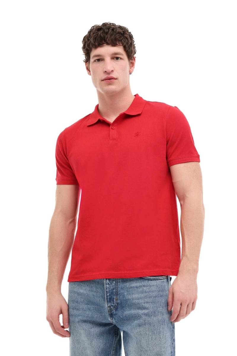 Lumberjack Ct953 Yakali Erkek Tshirt - Kirmizi