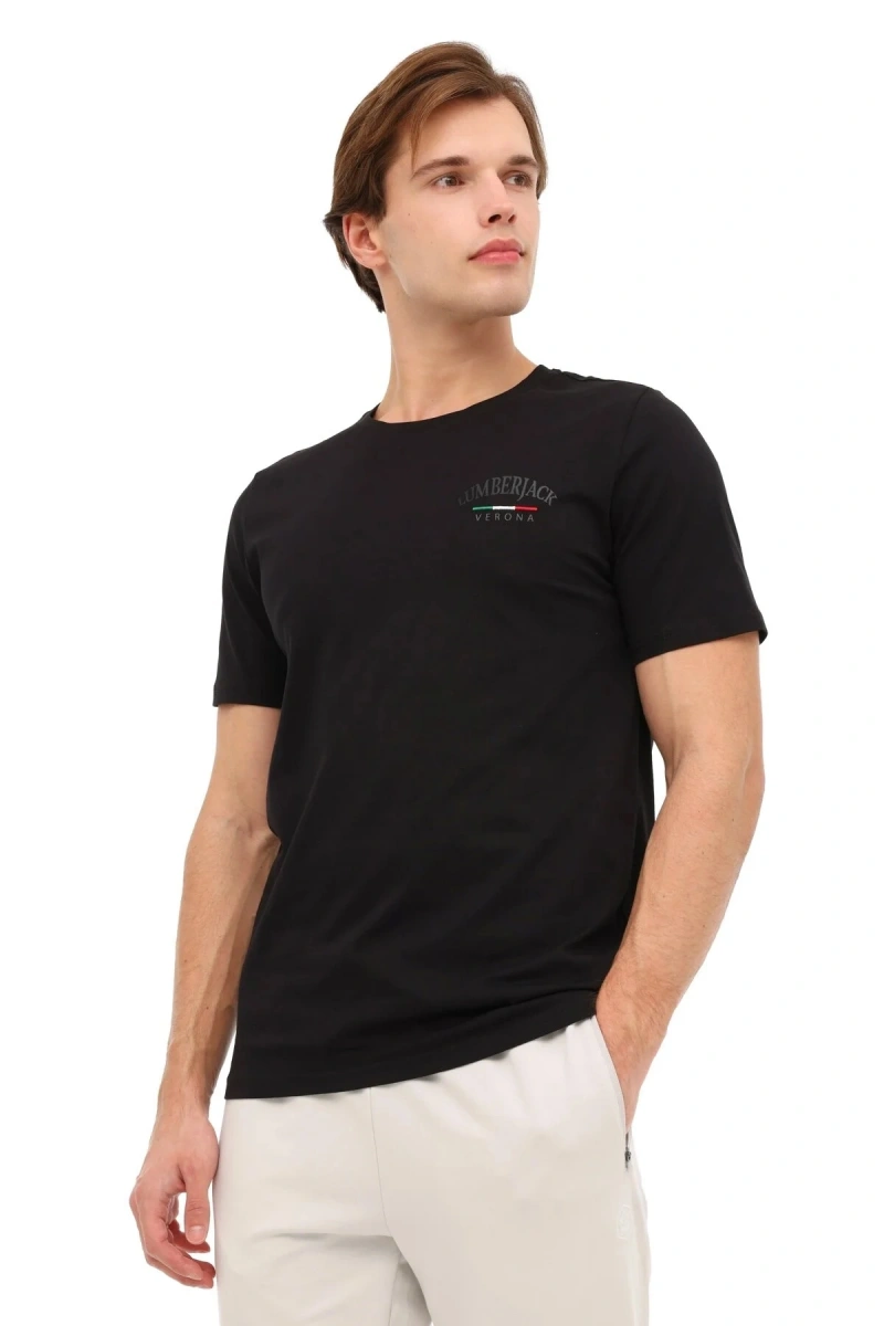 Lumberjack Ezio 11itl1088 0 Yaka Erkek Tshirt - Siyah