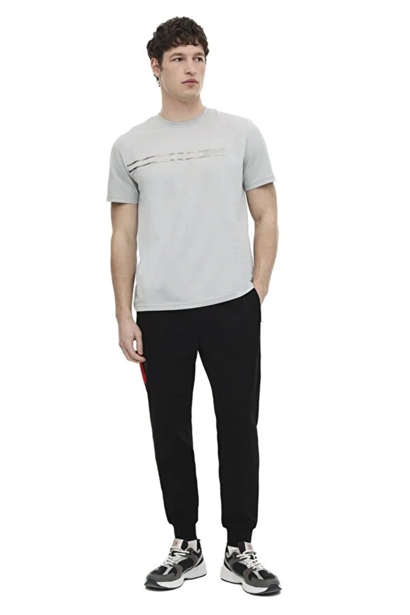 Lumberjack Lean 11itl1112 0 Yaka Erkek Tshirt - Gri