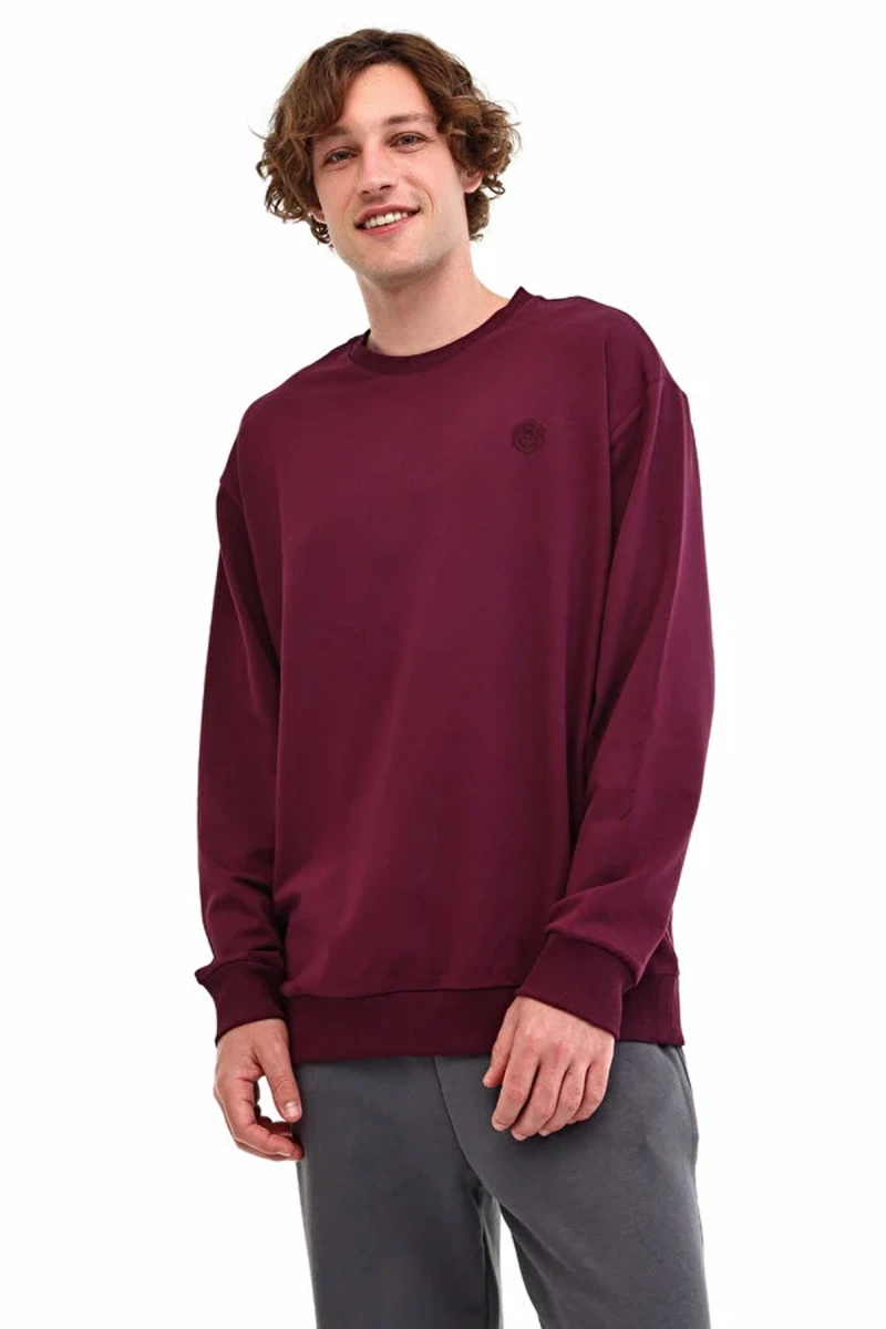 Lumberjack Mb-sn75 C Neck 0 Yaka Erkek Sweat - Bordo