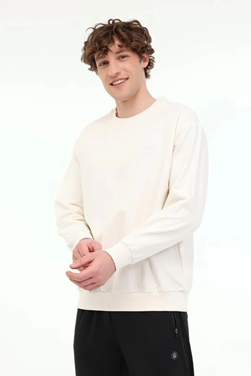 Lumberjack Mb-sn75 C Neck 0 Yaka Erkek Sweat - Ekru