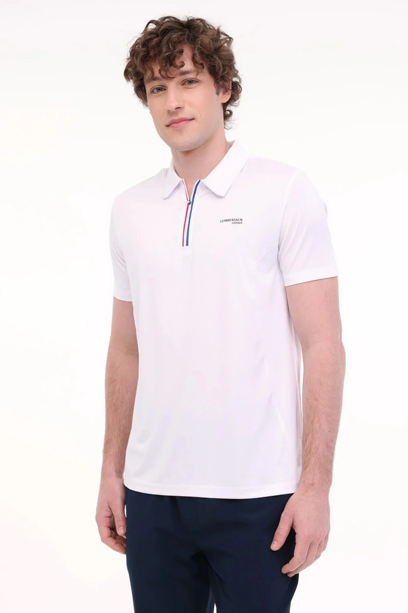 Lumberjack Renato 12itl1016 Yakali Erkek Tshirt - Beyaz