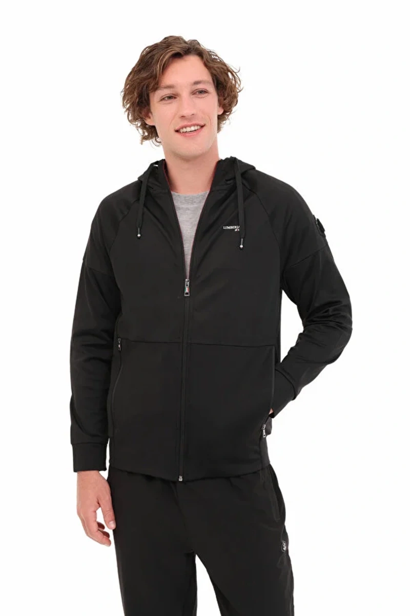 Lumberjack Renato-cb 18sd1155 Kapsonlu Fermuarli Erkek Sweat - Siyah
