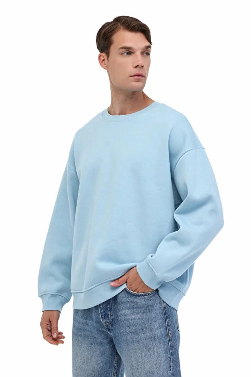 Lumberjack Ros 16hs108 0 Yaka Erkek Sweat - Aqua
