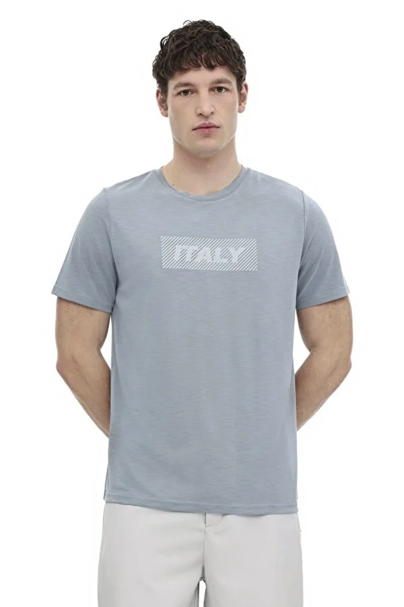 Lumberjack Slate 11itl1209 0 Yaka Erkek Tshirt - Mavi