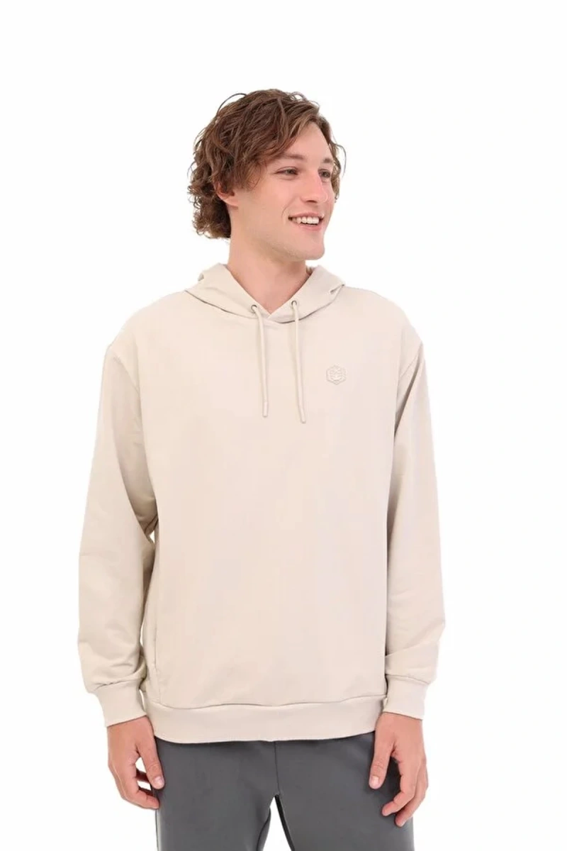 Lumberjack Sn73 Hoodie Kapsonlu Erkek Sweat - Ekru