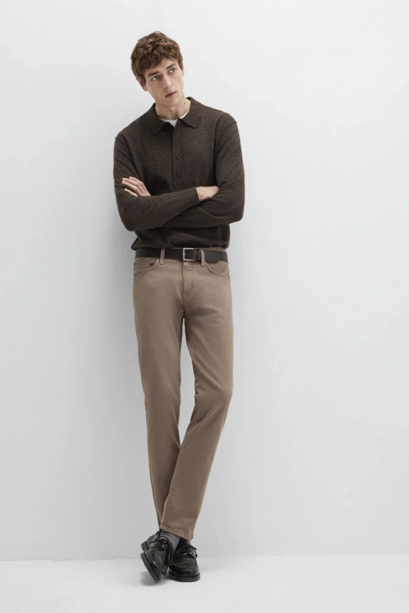 Mavi 0035189452 Marcus 5 Cep Erkek Pantolon - Toprak