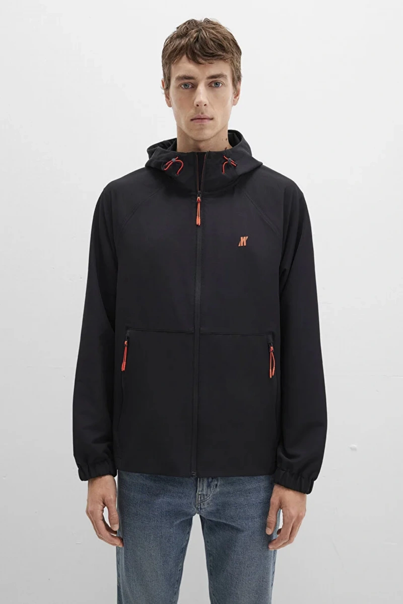 Mavi 0110610 Erkek Kapsonlu Fermuarli Ceket - Siyah