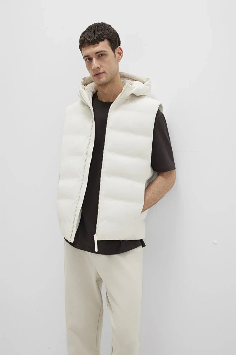 Mavi 0110619 Kapusonlu Kolsuz Erkek Yelek - Tas