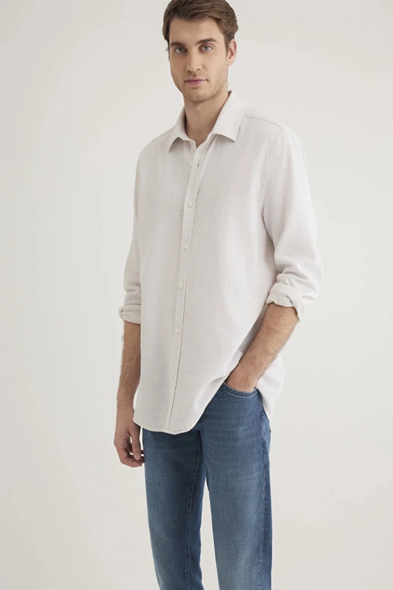 Mavi 0210053 Erkek Gomlek - Bej