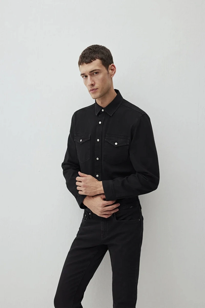 Mavi 0210909 Erkek Kot Gomlek - Siyah