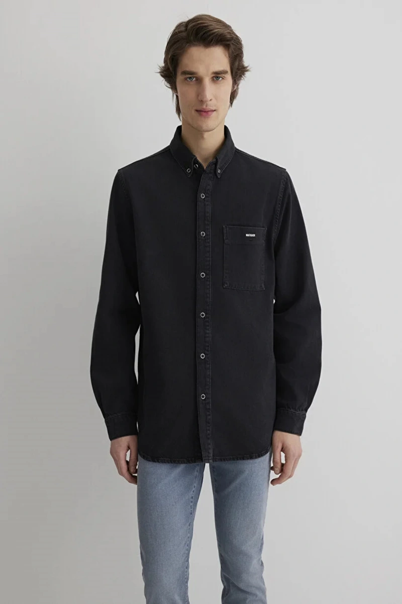 Mavi 0211065 Jayden Erkek Kot Gomlek - Antrasit