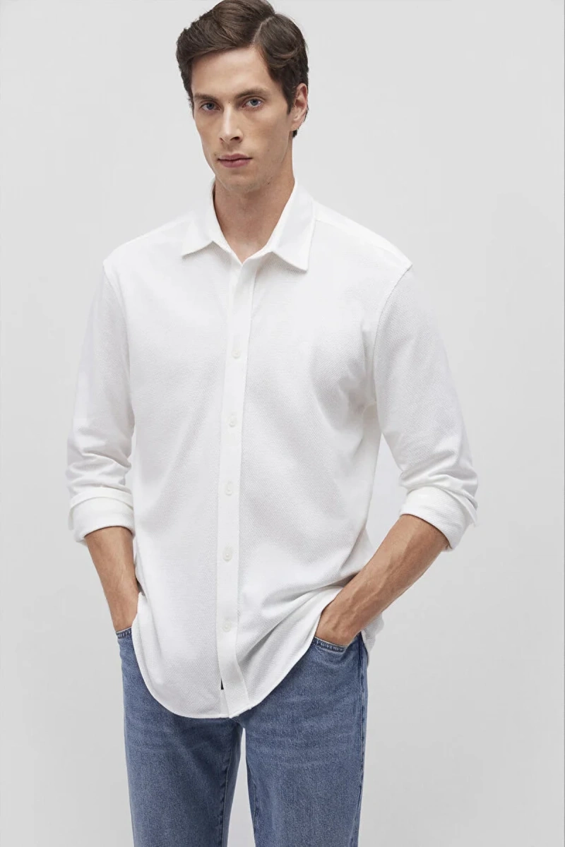 Mavi 0211107 Erkek Gomlek - Ekru