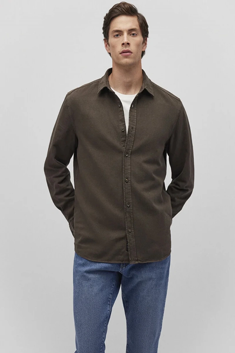 Mavi 0211247 Erkek Gomlek - Kahverengi