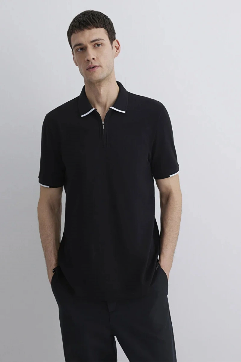Mavi 0612654 Yakali Erkek Tshirt - Siyah