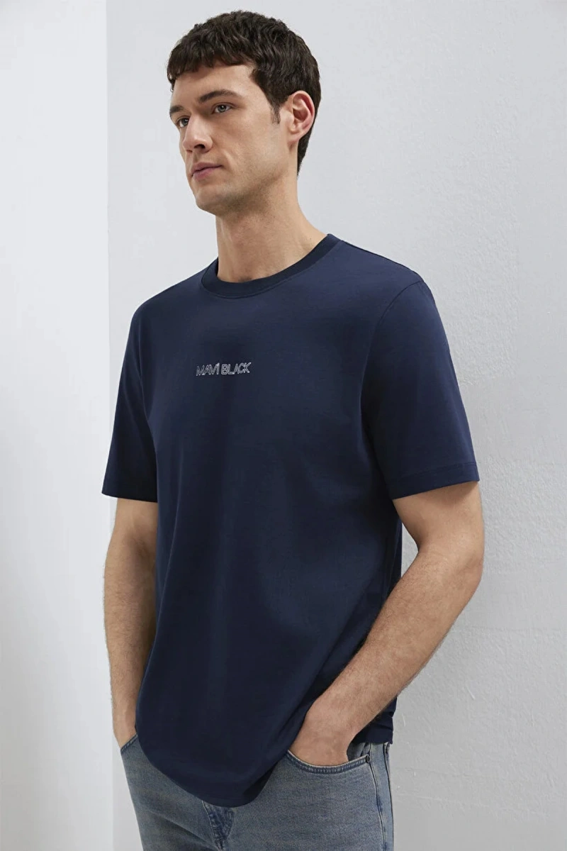 Mavi 0613135 0 Yaka Erkek Tshirt - Lacivert