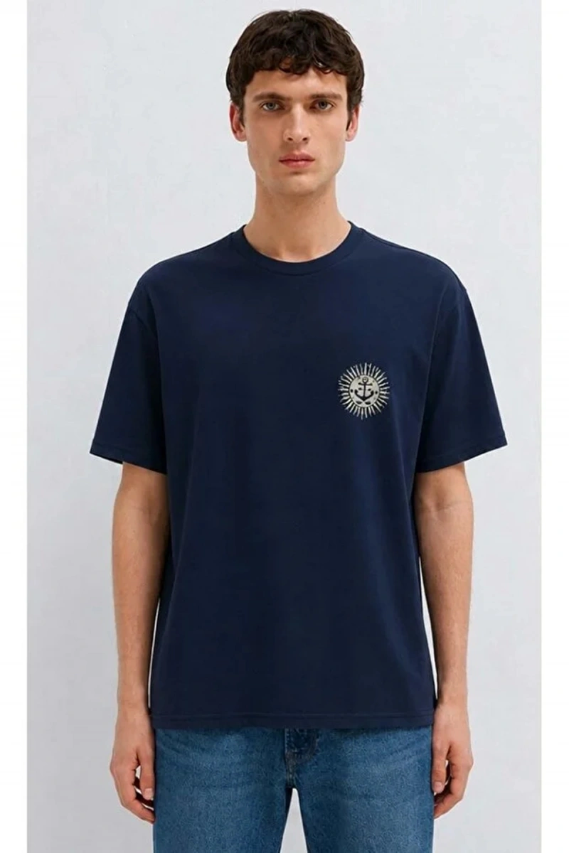 Mavi 0613289 0 Yaka Erkek Tshirt - Lacivert