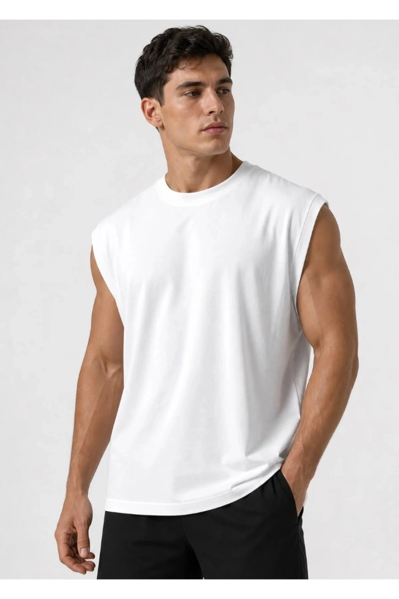 Mavi 0613291 0 Yaka Erkek Tshirt - Beyaz