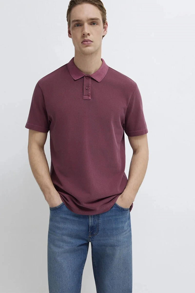 Mavi 0613311 Yakali Erkek Tshirt - Bordo