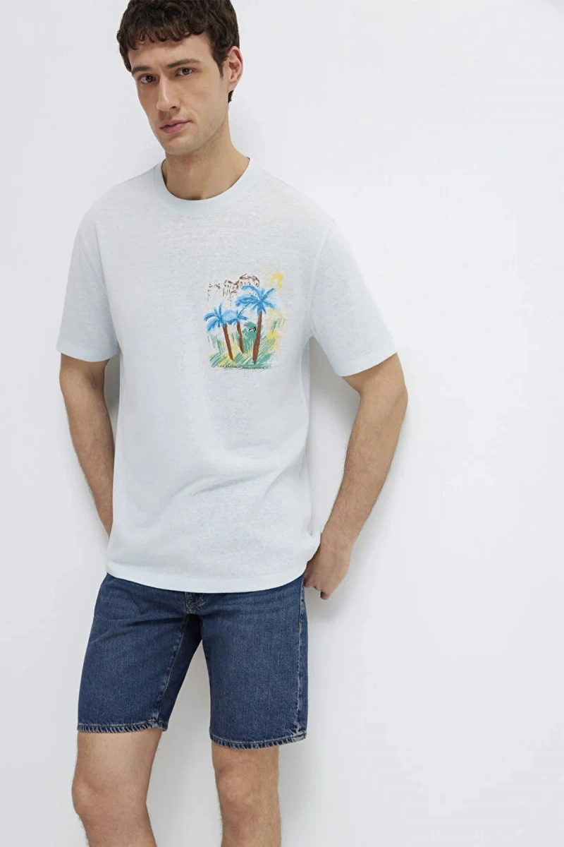 Mavi 0613321 0 Yaka Erkek Tshirt - Mavi