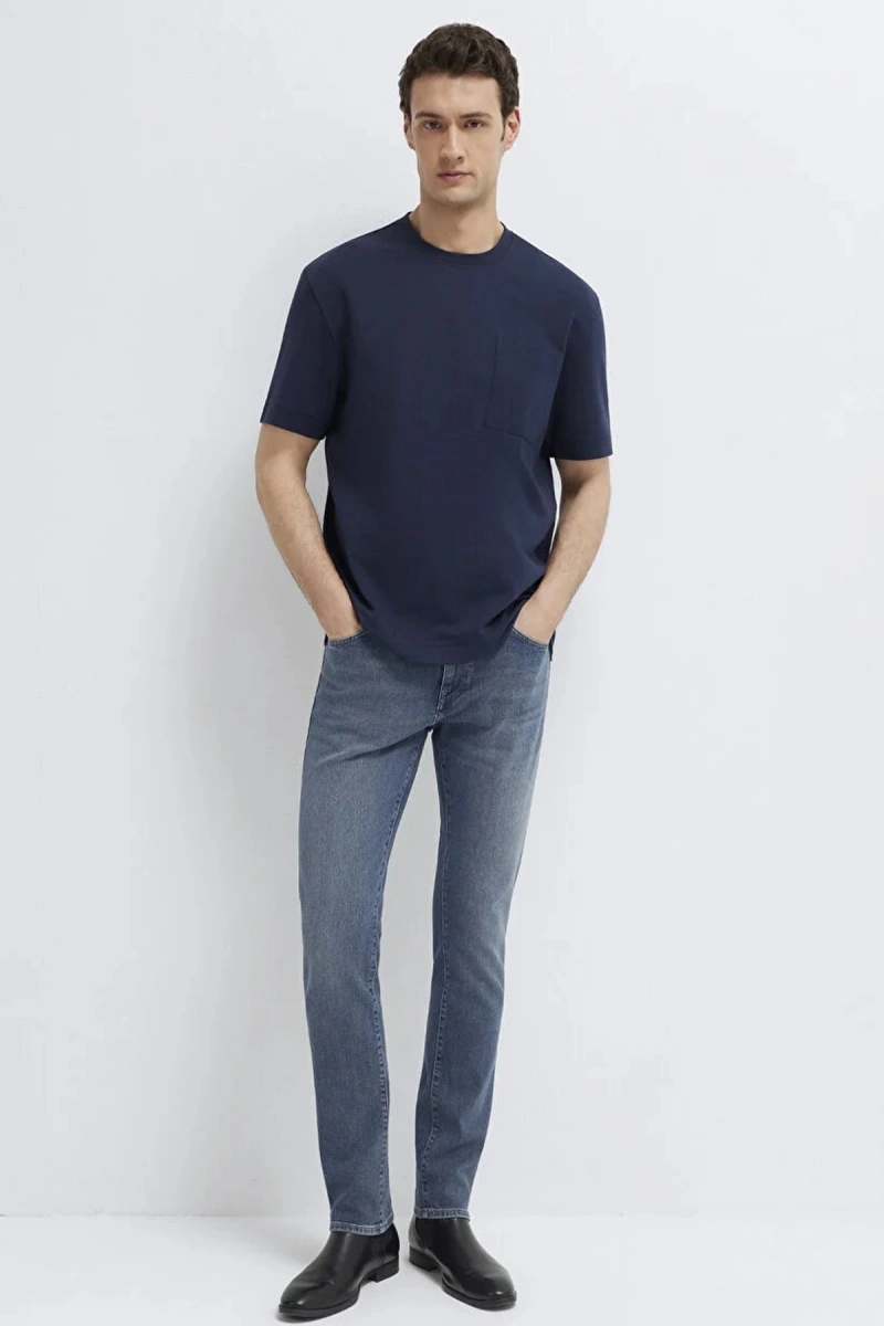 Mavi 0613339 0 Yaka Erkek Tshirt - Lacivert