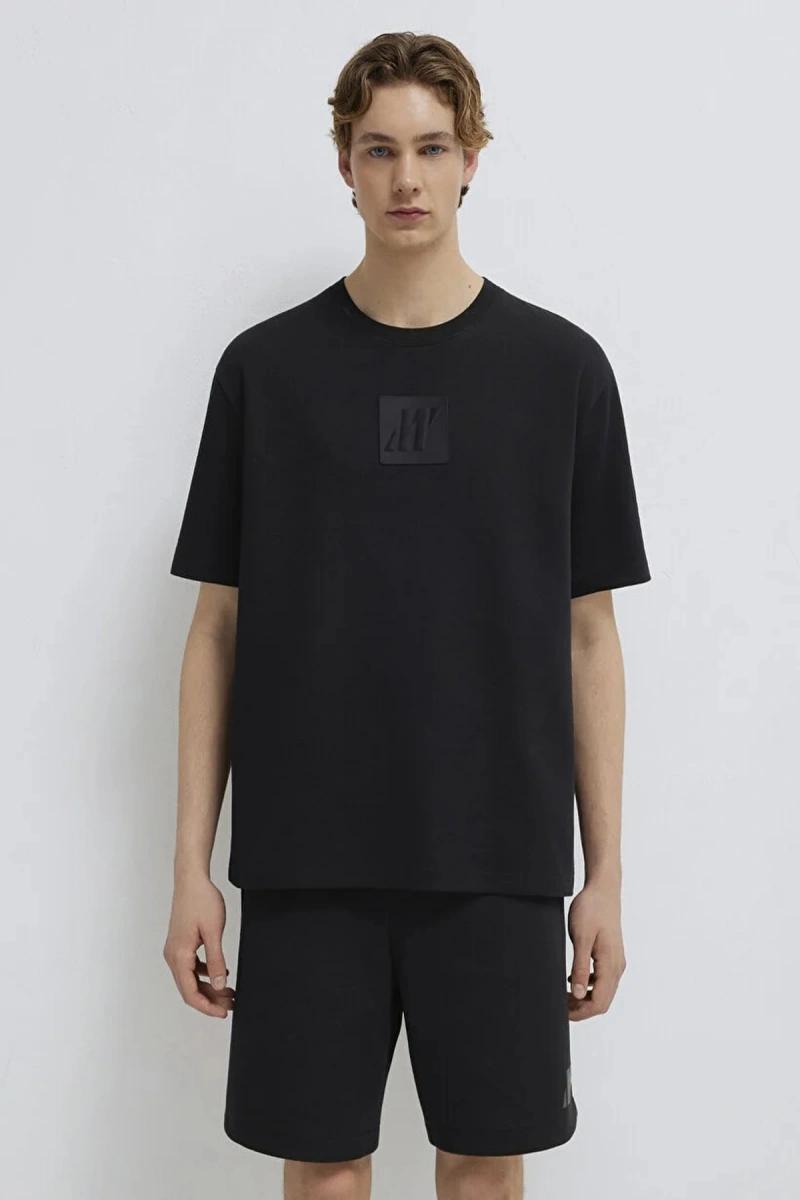 Mavi 0613439 0 Yaka Erkek Tshirt - Siyah