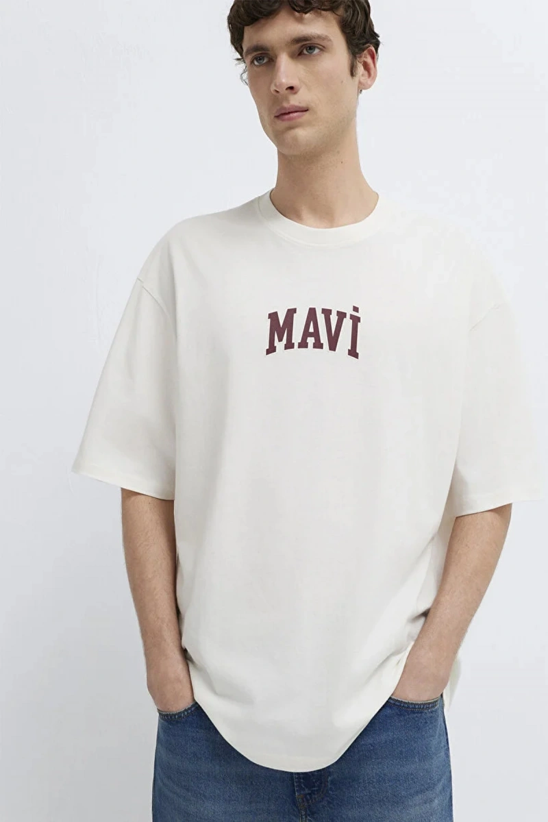 MAVI 0613578 0 YAKA ERKEK TSHIRT - EKRU