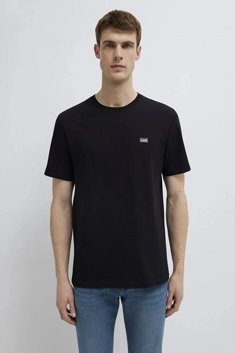 MAVI 0613660 0 YAKA ERKEK TSHIRT - SIYAH