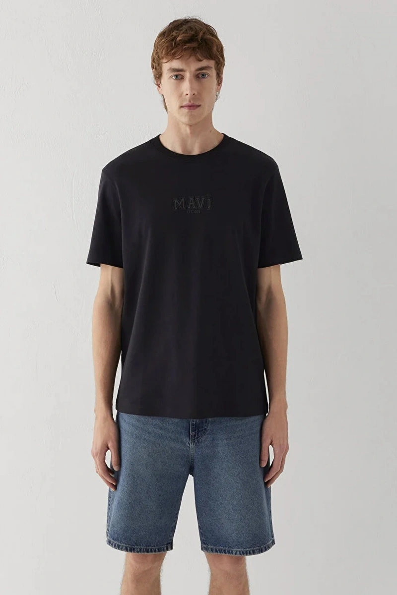 MAVI 0613662 0 YAKA ERKEK TSHIRT - SIYAH
