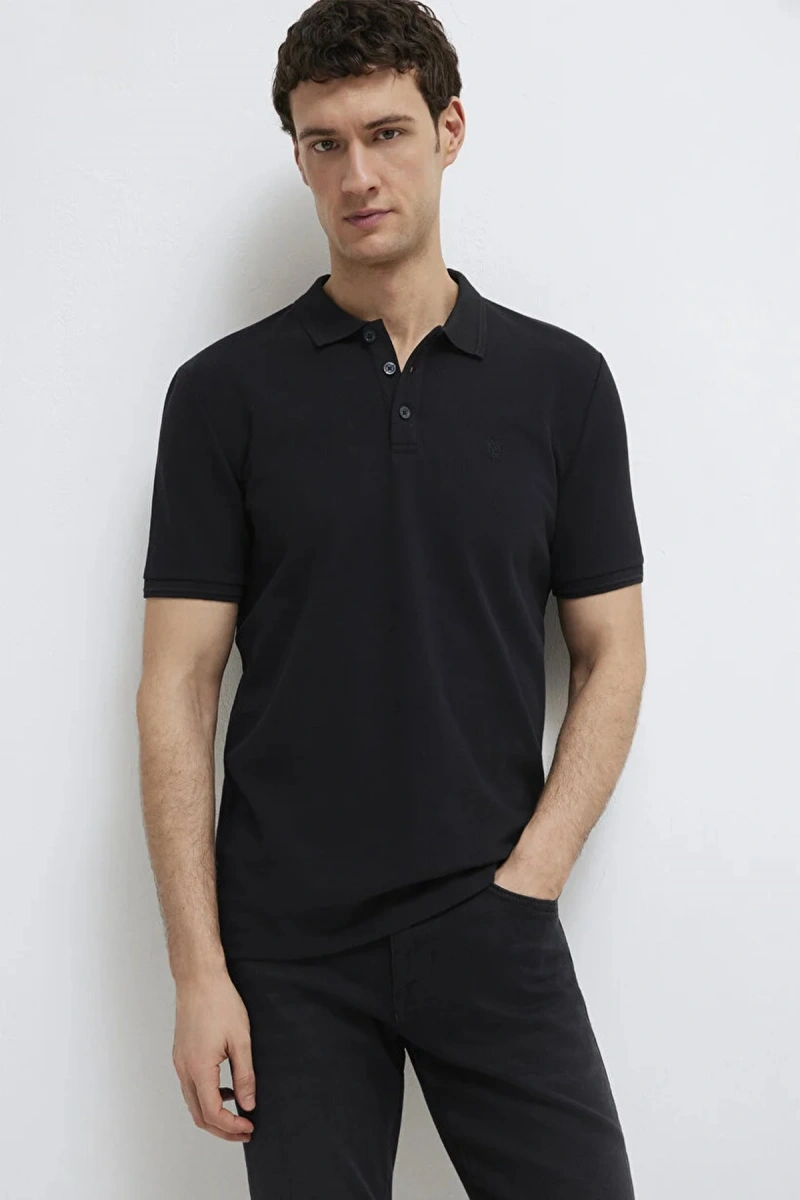 Mavi 064946 Yakali Erkek Tshirt - Siyah