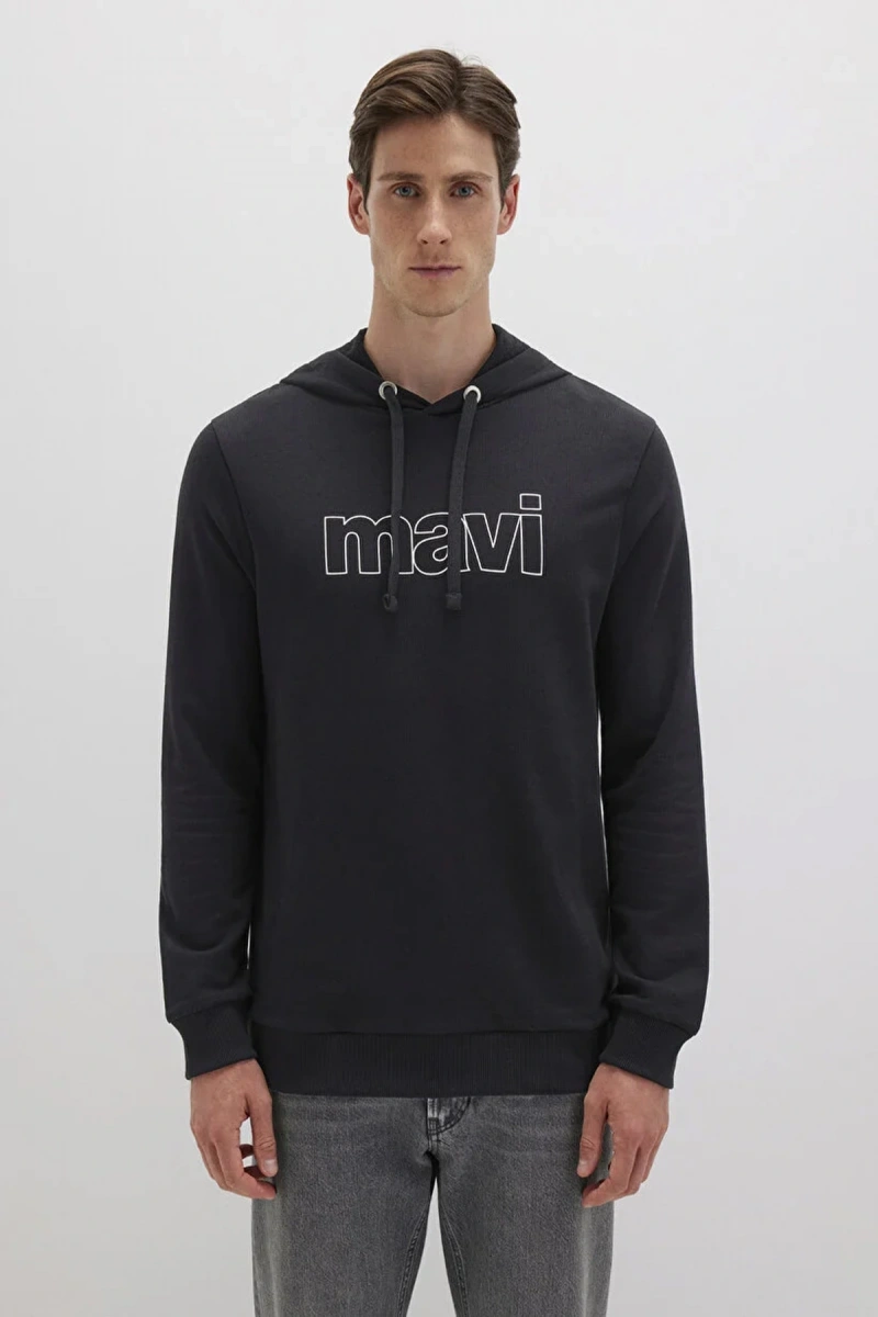 Mavi 065606 Kapsonlu Erkek Sweat - Siyah