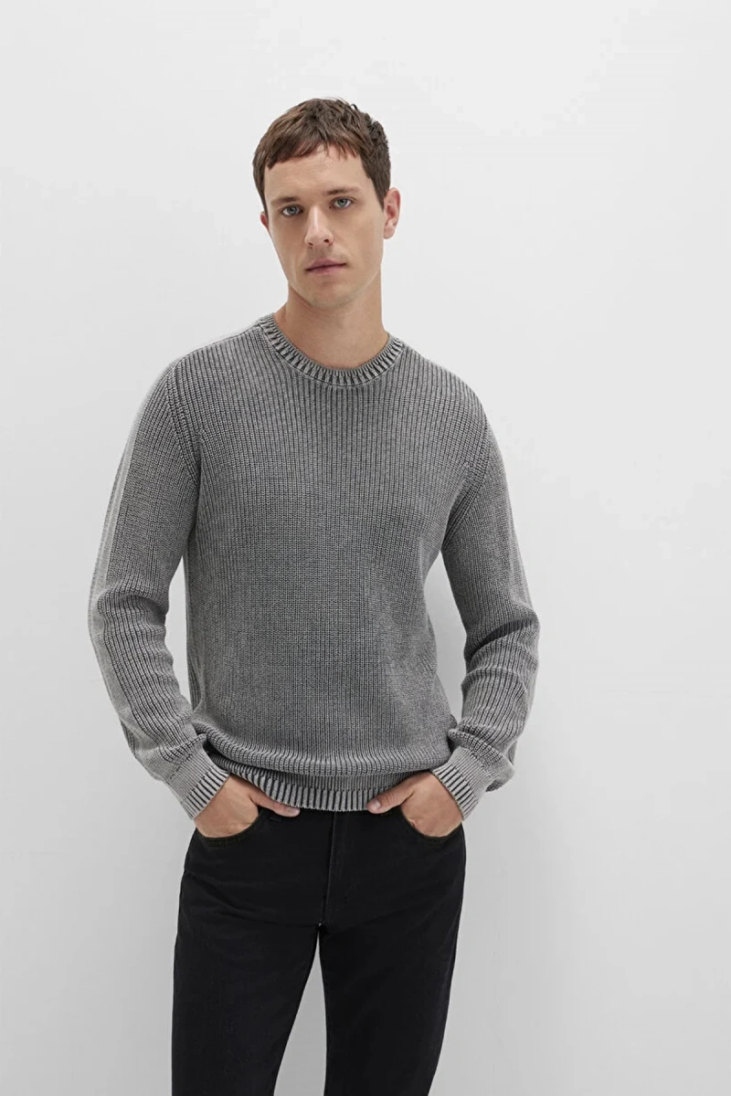 Mavi 070767 0 Yaka Erkek Triko - Gri