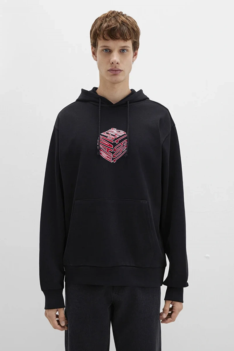 Mavi 0s10397 Kapsonlu Erkek Sweat - Siyah