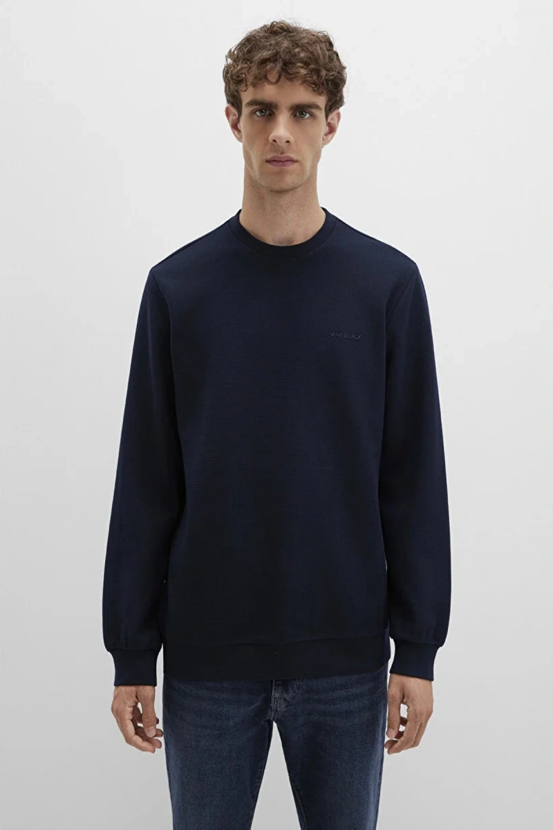 Mavi 0s10480 0 Yaka Erkek Sweat - Lacivert