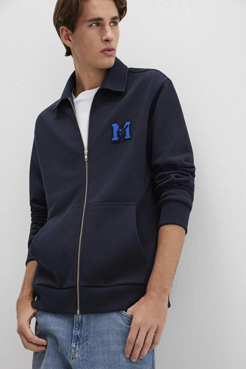 Mavi 0s10493 Fermuarli Erkek Sweat - Lacivert