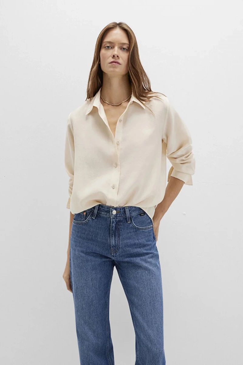 Mavi 1211373 Kadin Gomlek - Krem