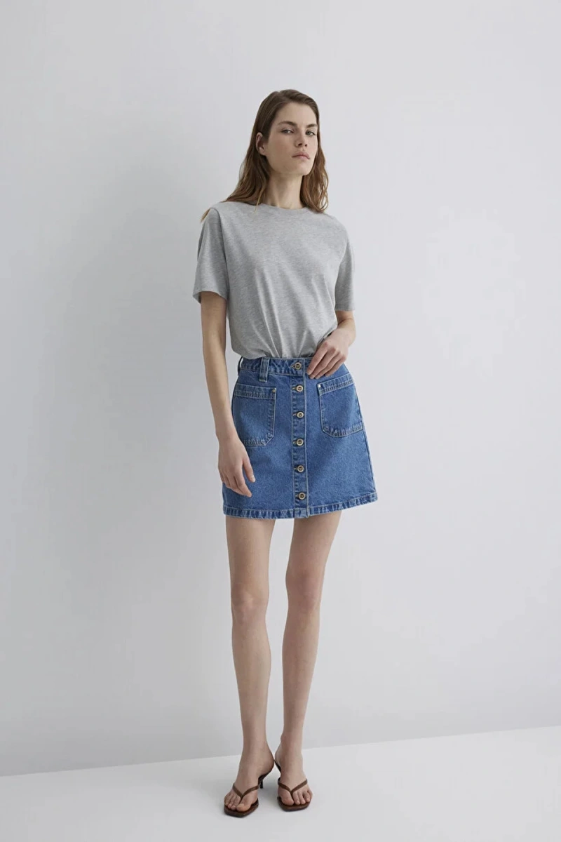 Mavi 1310404 Silvana Kadin Kot Etek - Mavi