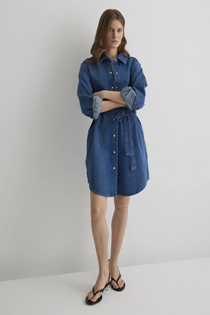 Mavi 1310618-89426 Bertina Kadin Kot Elbise - Lacivert