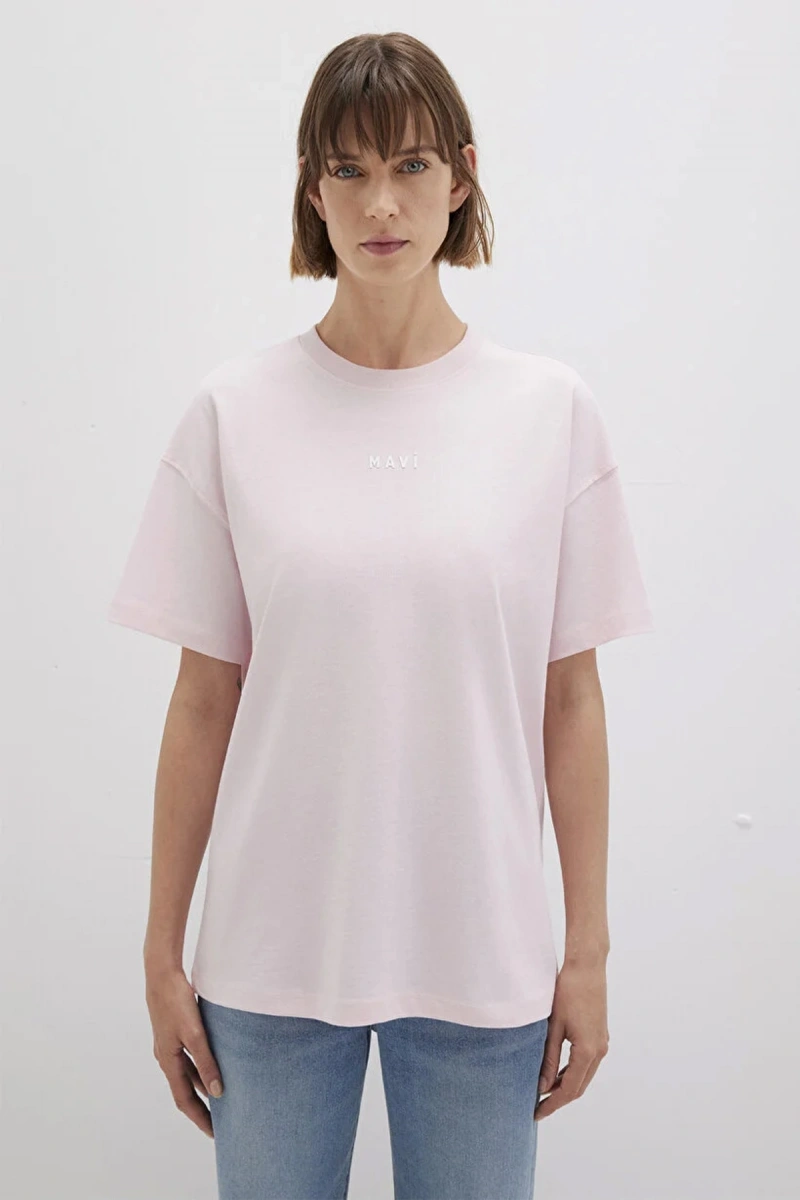 Mavi 1612518 0 Yaka Kadin Tshirt - Pembe