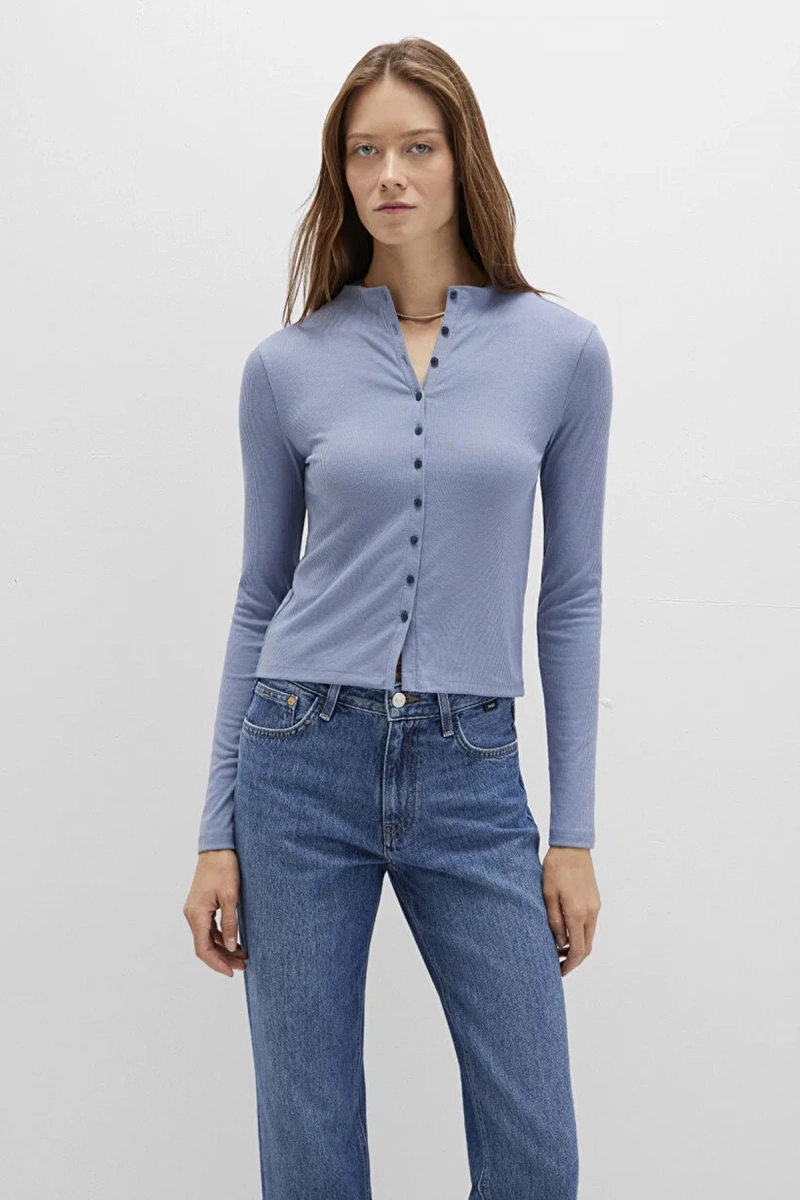 Mavi 1613695 Komple Dugmeli Kadin Body - Indigo