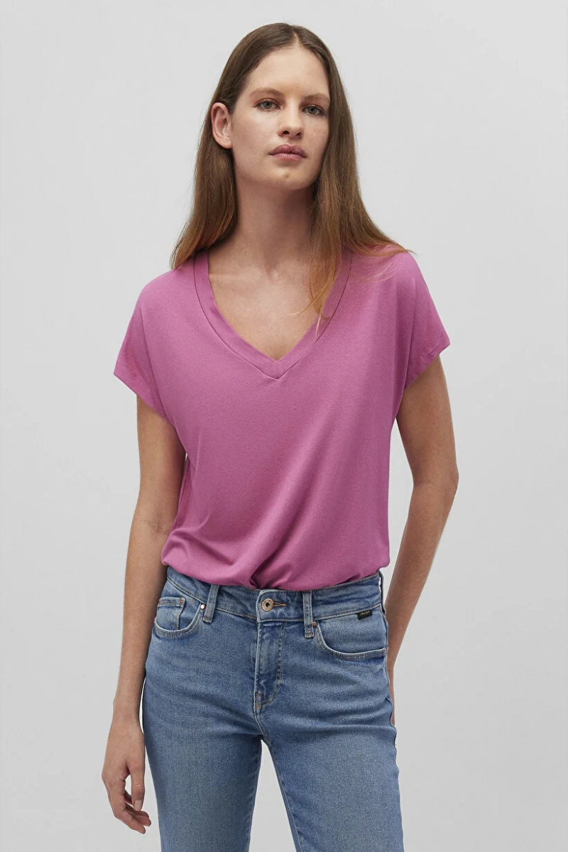 Mavi 167714 V Yaka Kadın Body - Fusya