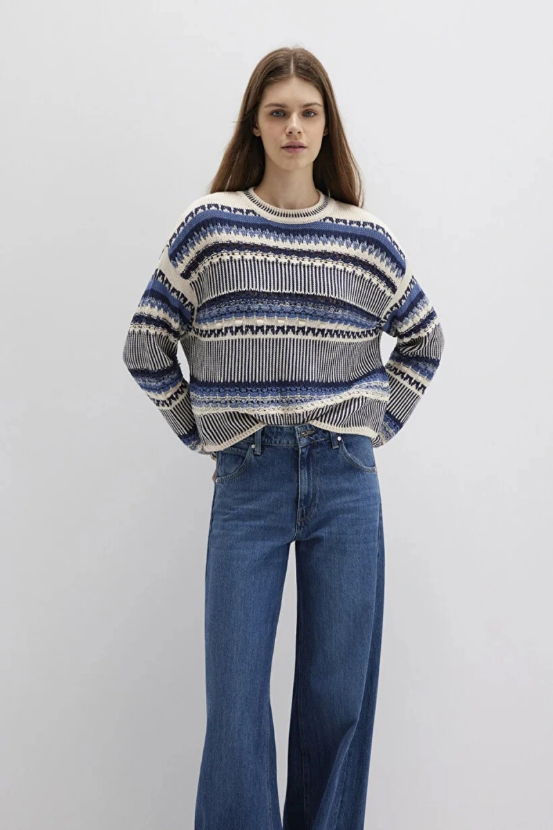 Mavi 1710155 0 Yaka Kadin Triko - Bej