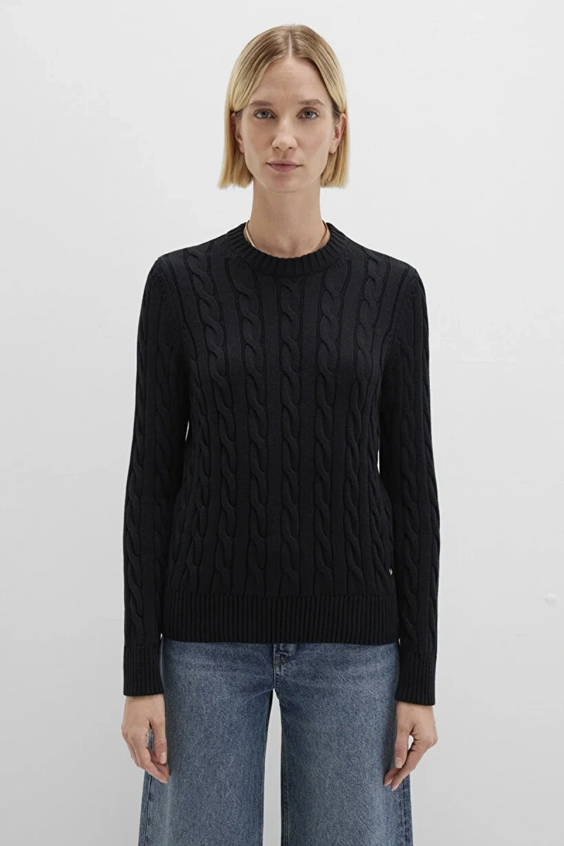 Mavi 1710721 0 Yaka Kadin Triko - Siyah