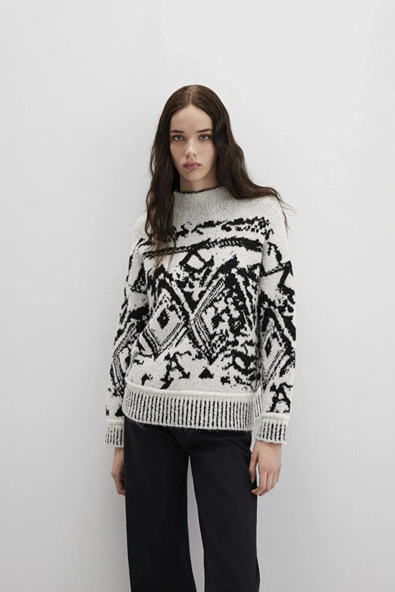 Mavi 1710805 0 Yaka Kadin Triko - Beyaz